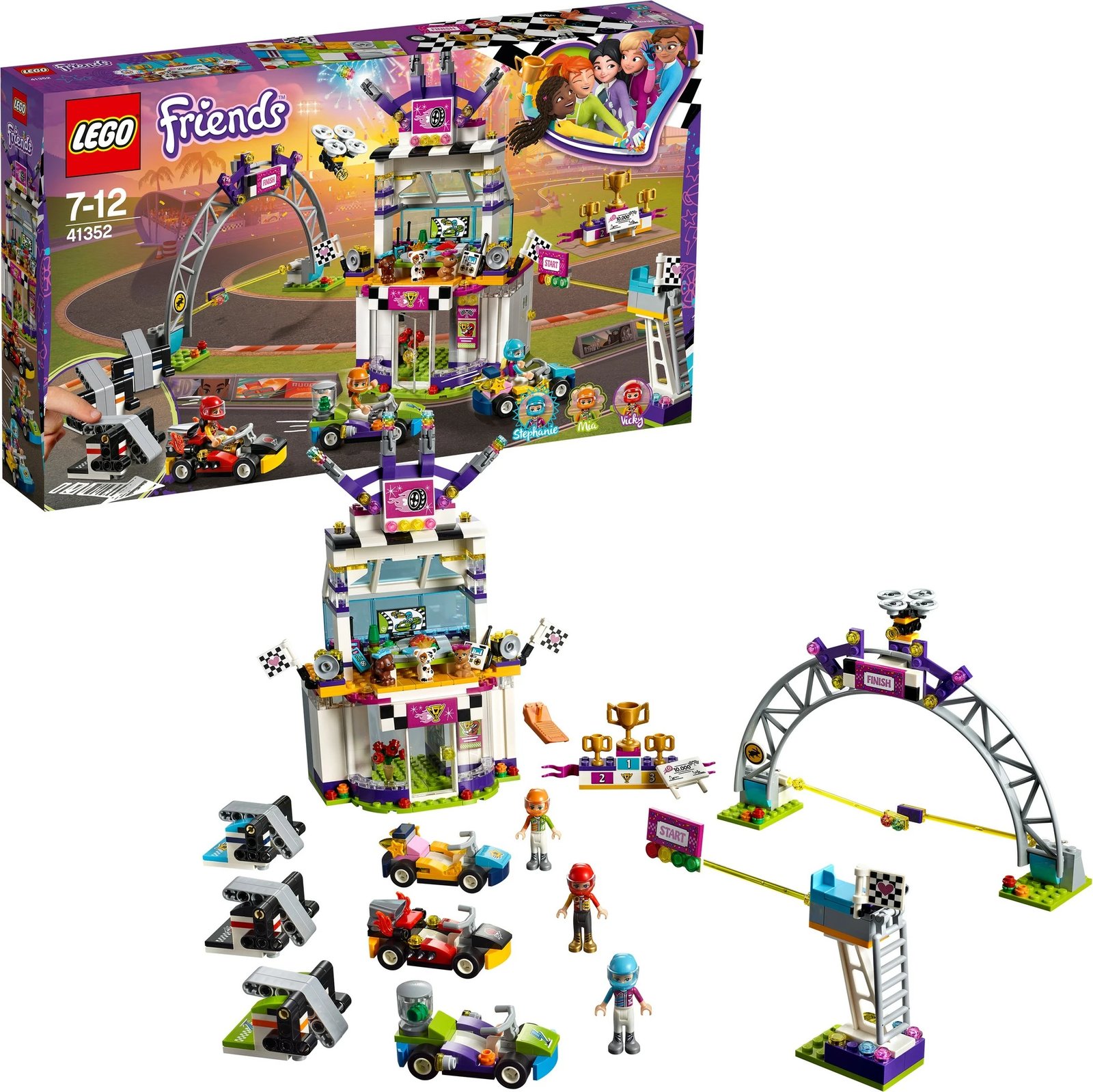 Set ndërtimi LEGO Friends The Big Race Day 41352, 648 pjesë