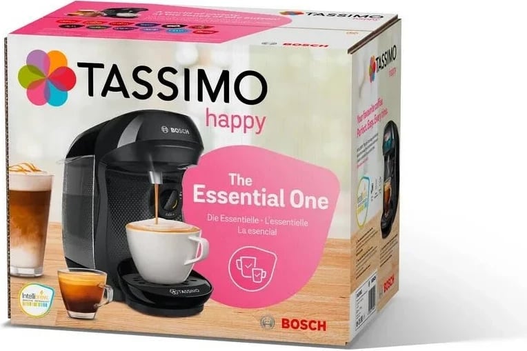 Aparat kafeje Bosch Tassimo Happy TAS1002N, kapsulë, Automatike, E zezë