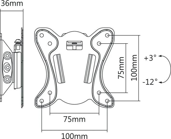 Mbajtëse muri për televizor Maclean MC-715, 13-27", 75x75 100x100