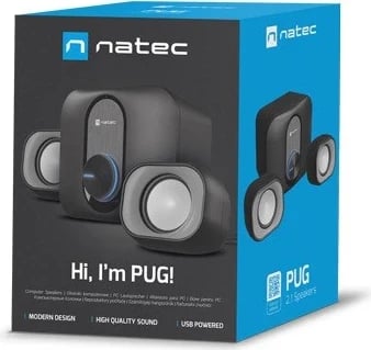 Bokse kompjuteri Natec Pug, sistem 2.1, 11W, të bardha