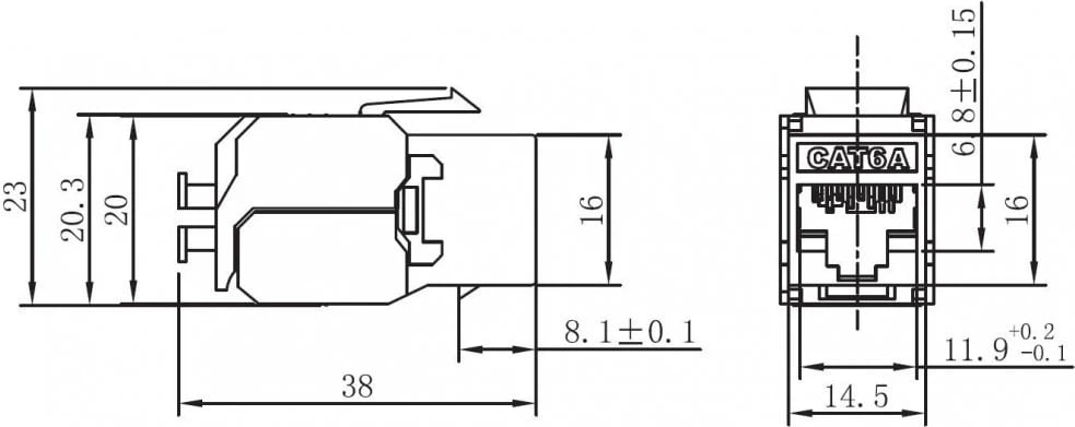 Modul Keystone Intellinet 771702 RJ45 STP Cat6a, pa vegla