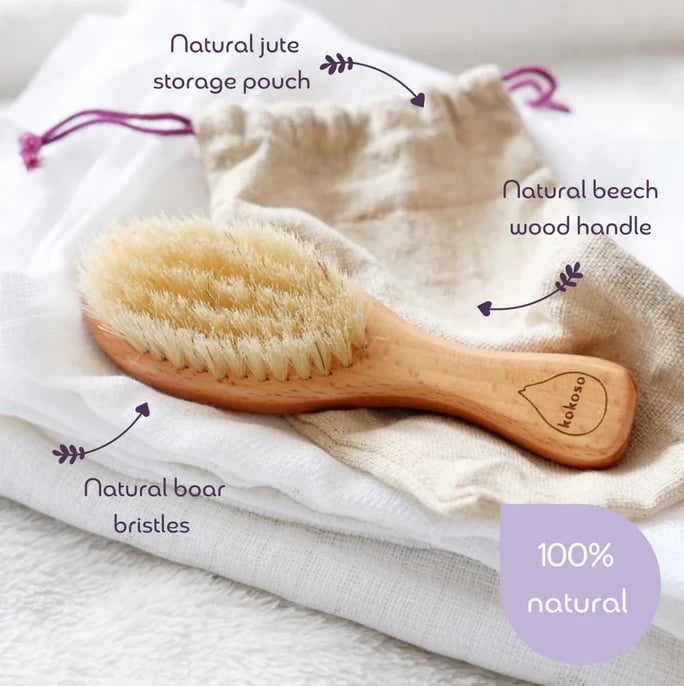 Furçë natyrale për fëmijë Kokoso Natural Baby Hairbrush