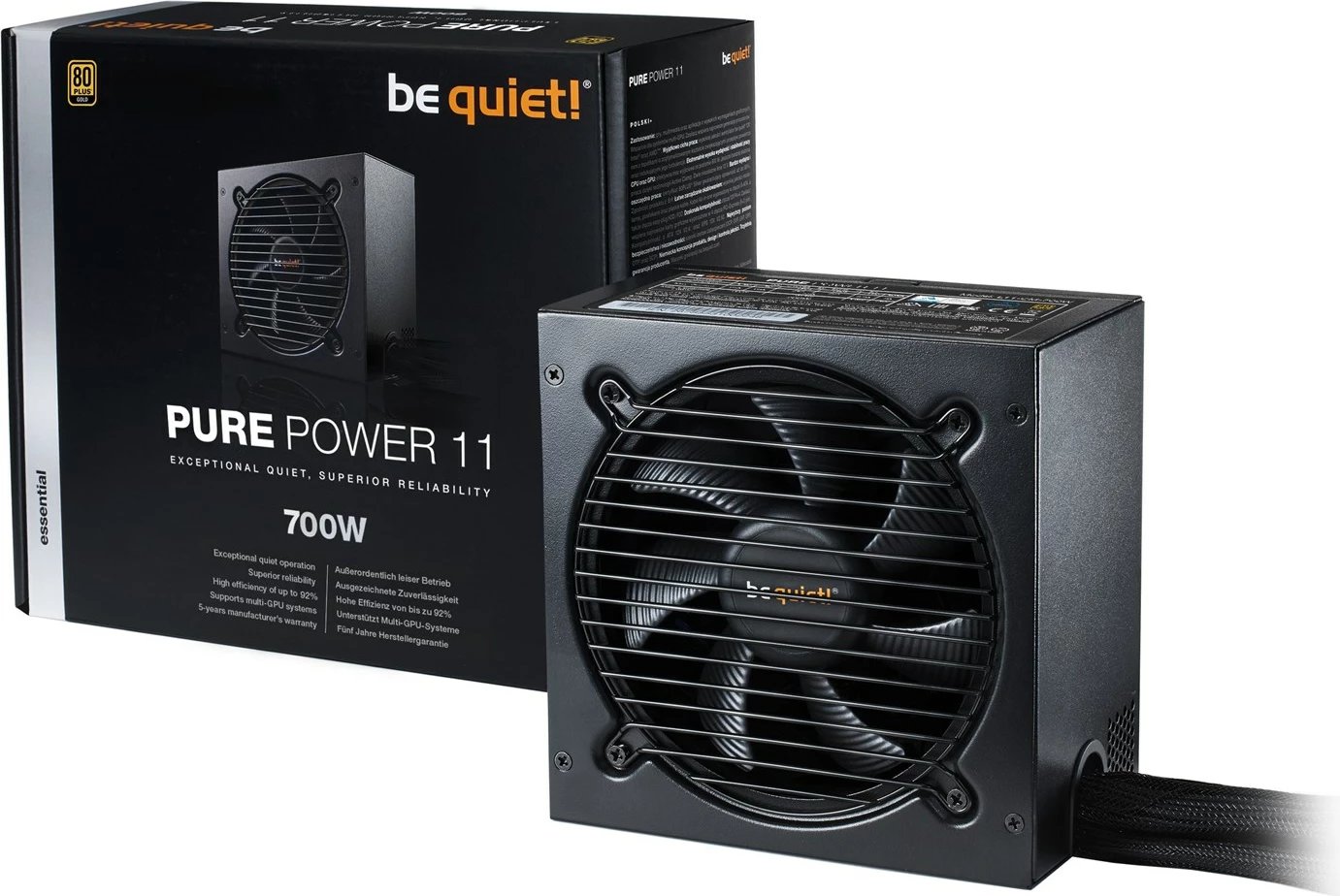 Kasë kompjuteri me njësi furnizimi me energji Pure Power 700W, e zezë