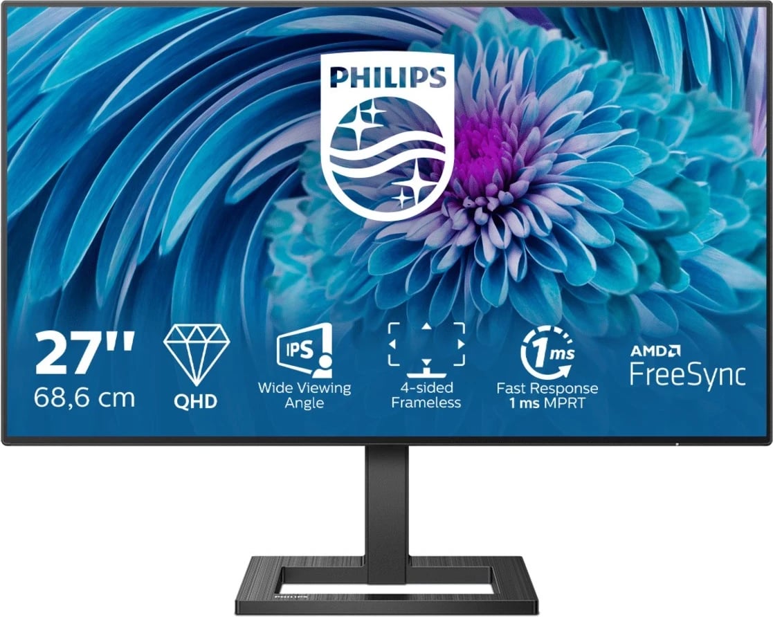 Monitor Philips E Line 275E2FAE/00, 27", 4K Ultra HD, i zi