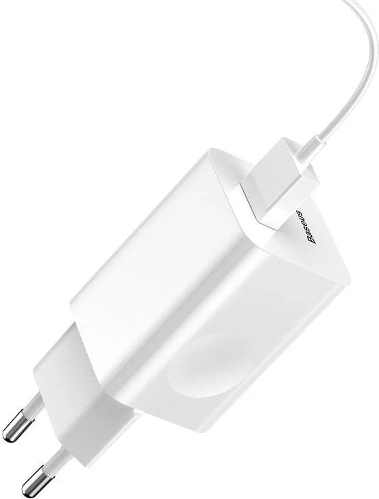 Mbushës rrjeti Baseus Charging Quick Charger, USB, QC 3.0, 24W, bardhë