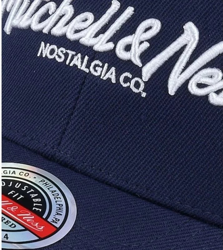 Kapelë Mitchell & Ness NBA Pinscript Classic për meshkuj, blu marinë