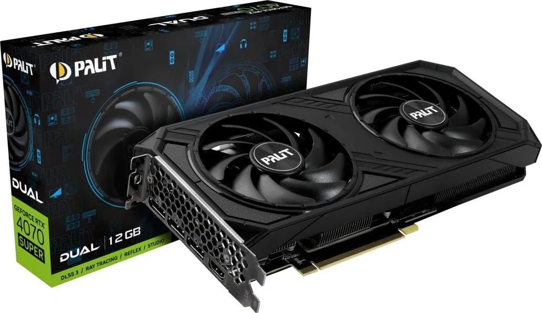 Kartë Grafike Palit GeForce RTX 4070 SUPER Dual 12GB GDDR6X DLSS 3