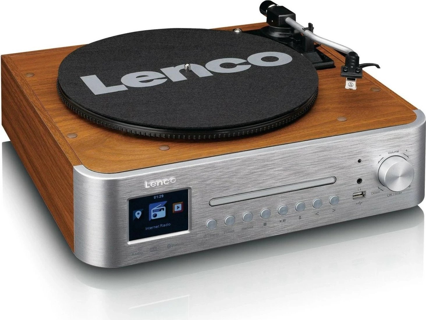 Sistem audio Lenco MC-660, Bluetooth, Wi-Fi, ngjyrë zezë-kafe