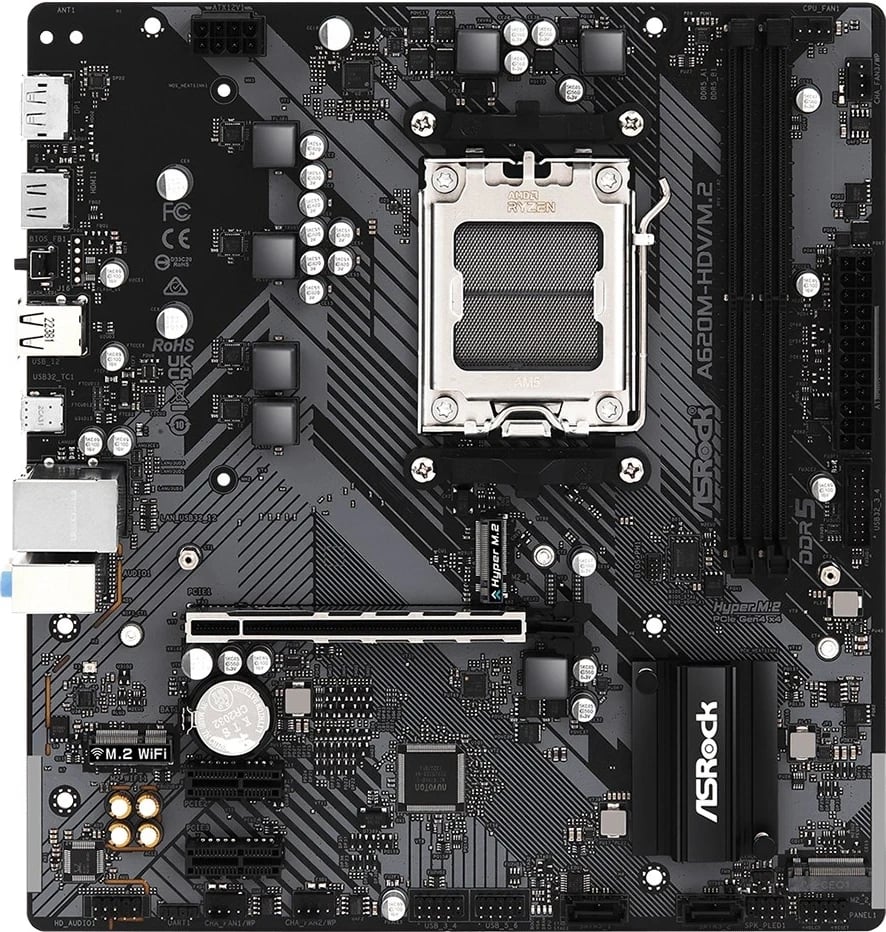 Pllakë amë Asrock A620M-HDV/M.2, AMD A620, Socket AM5, micro ATX