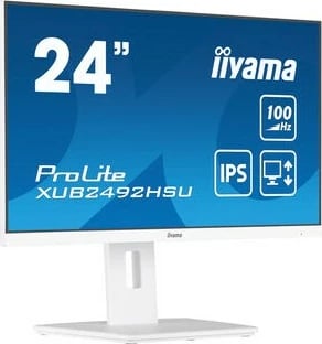 Monitor iiyama XUB2492HSU-W6, 60.5 cm (23.8"), 1920 x 1080 pixels, Full HD, LED, 0.4 ms, Bardhë