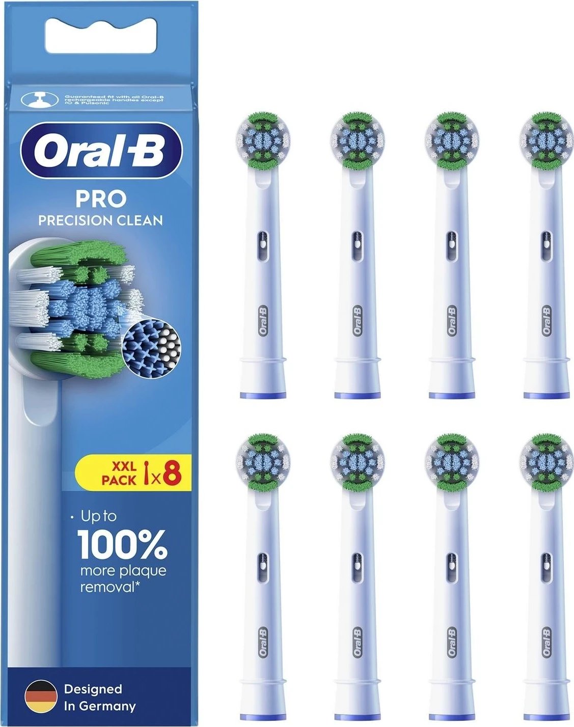 Koka furçe për pastrim Oral-B EB20 Precision Clean, bardhë, 8 copë