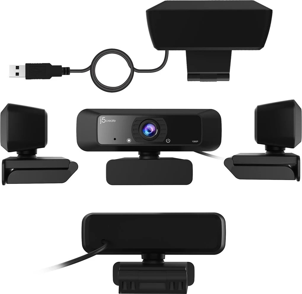 Webcam HD USB j5create JVCU100 me Rrotullim 360°, Rezolucion Video 1080p, Zi