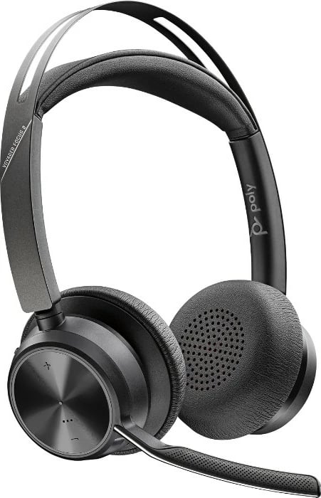 Headset Poly Voyager Focus 2 UC, Wired & Wireless, Office/Call center, 20 - 20000 Hz, 175 g, Black