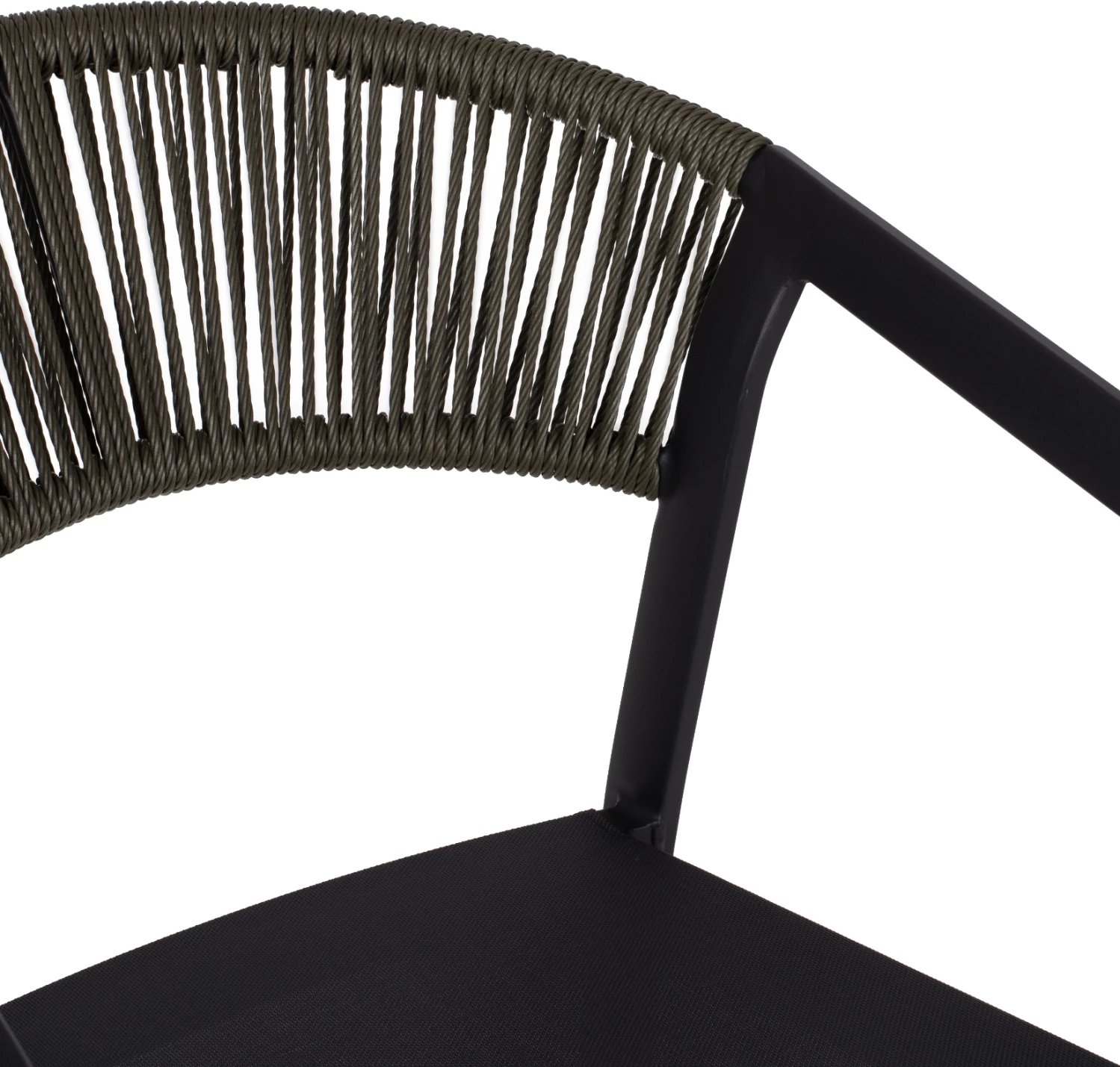 Karrige për bar alumini, ngjyrë anthracite me krahë, RATTAN sintetik, jeshile ulliri, tekstil, 56x58x105H cm, FH5892.04