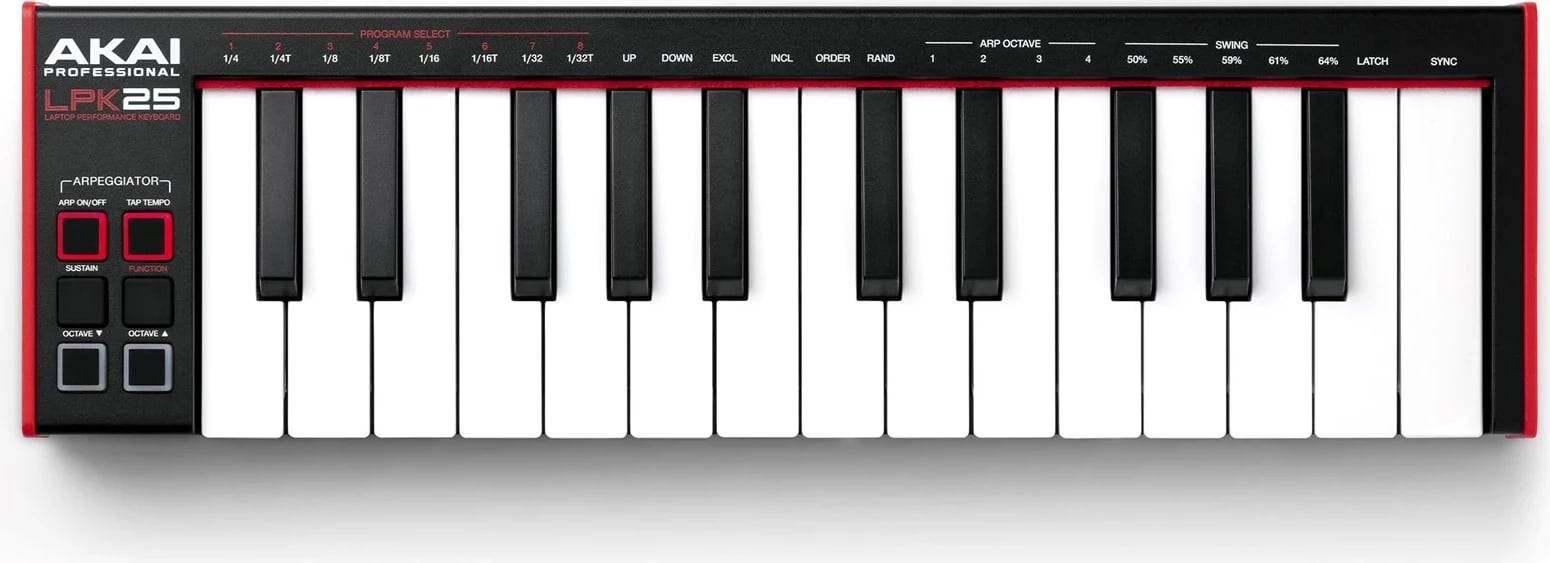 Tastierë kontrolluese muzikore AKAI LPK 25 MKII, USB/MIDI Mini, e zezë