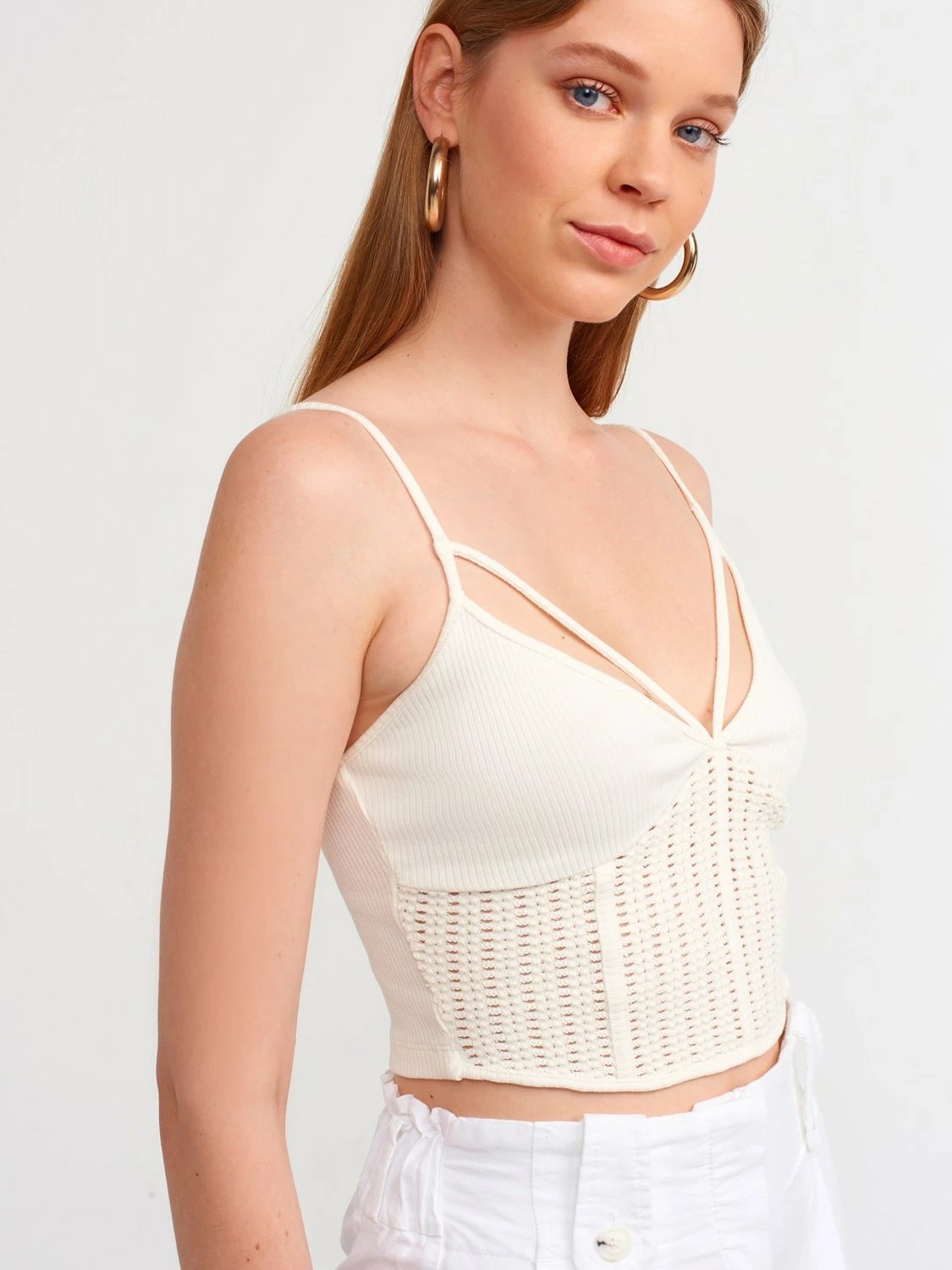 Crop top për femra Dilvin 20173, natyrale