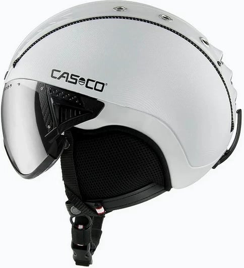 Helmetë skijimi CASCO SP-2 Carbonic Visor, e bardhë S