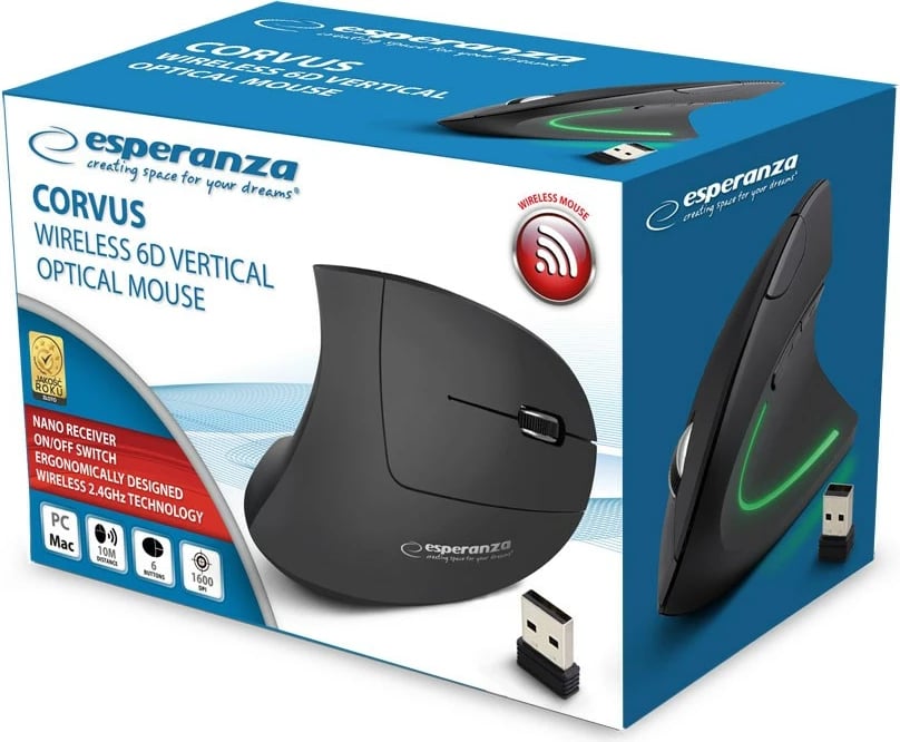 Maus Esperanza EM133, RF Wireless, 1600 DPI, i zi