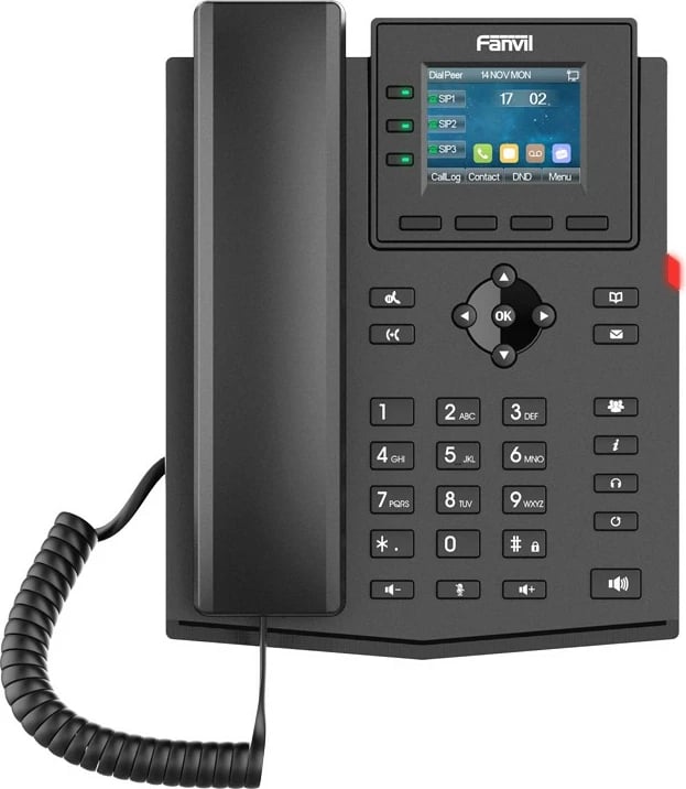 Telefon IP Fanvil X303W, ekran me ngjyra, Wi-Fi, i zi