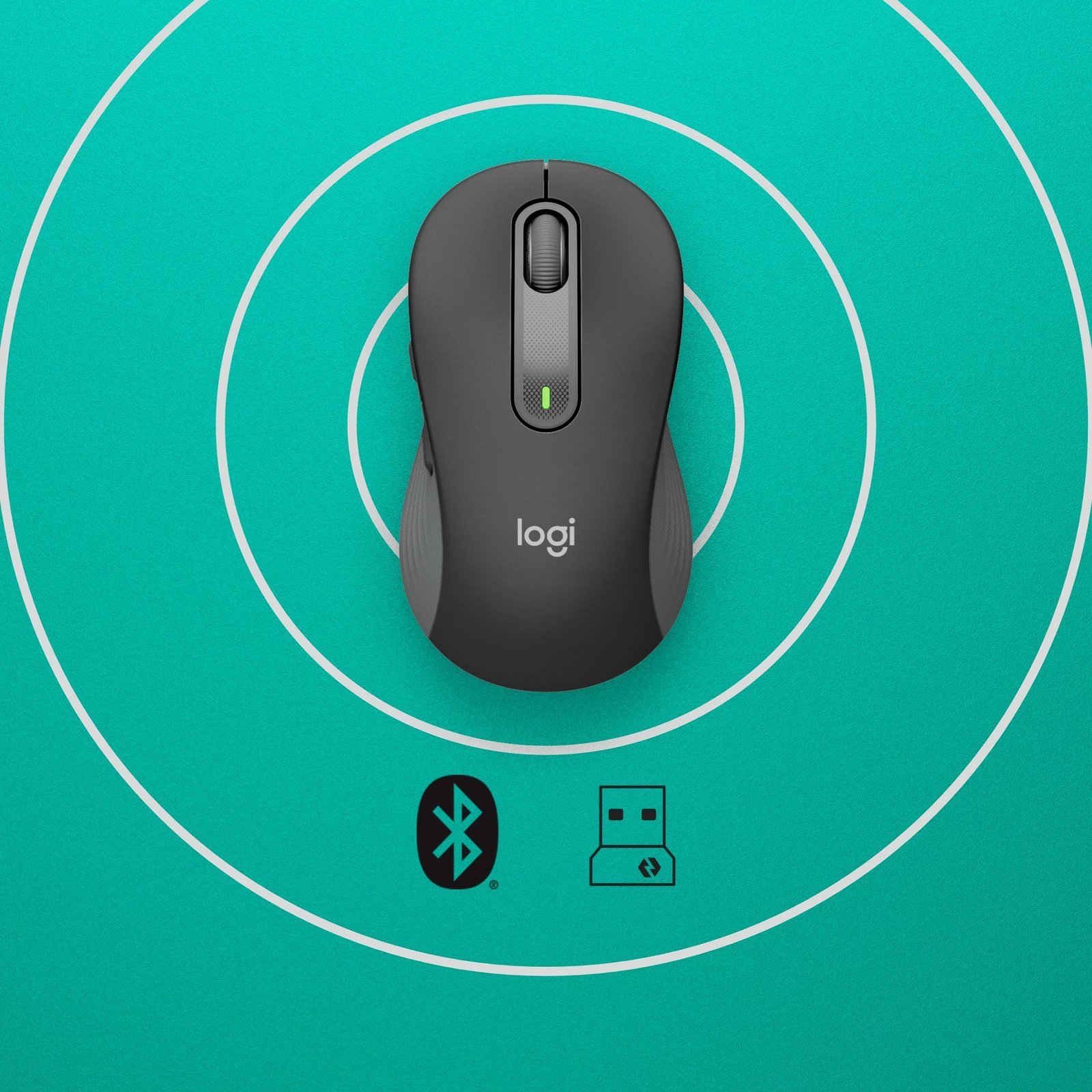 Maus Logitech Signature M650 L Wireless për Biznes, Djathtas, Optik, RF Wireless + Bluetooth, 4000 DPI, Grafit