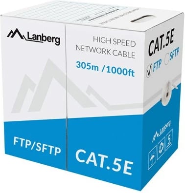 Kabllo rrjeti, Lanberg LCF5-11CC-0305-S, Cat5e F/UTP, 305m