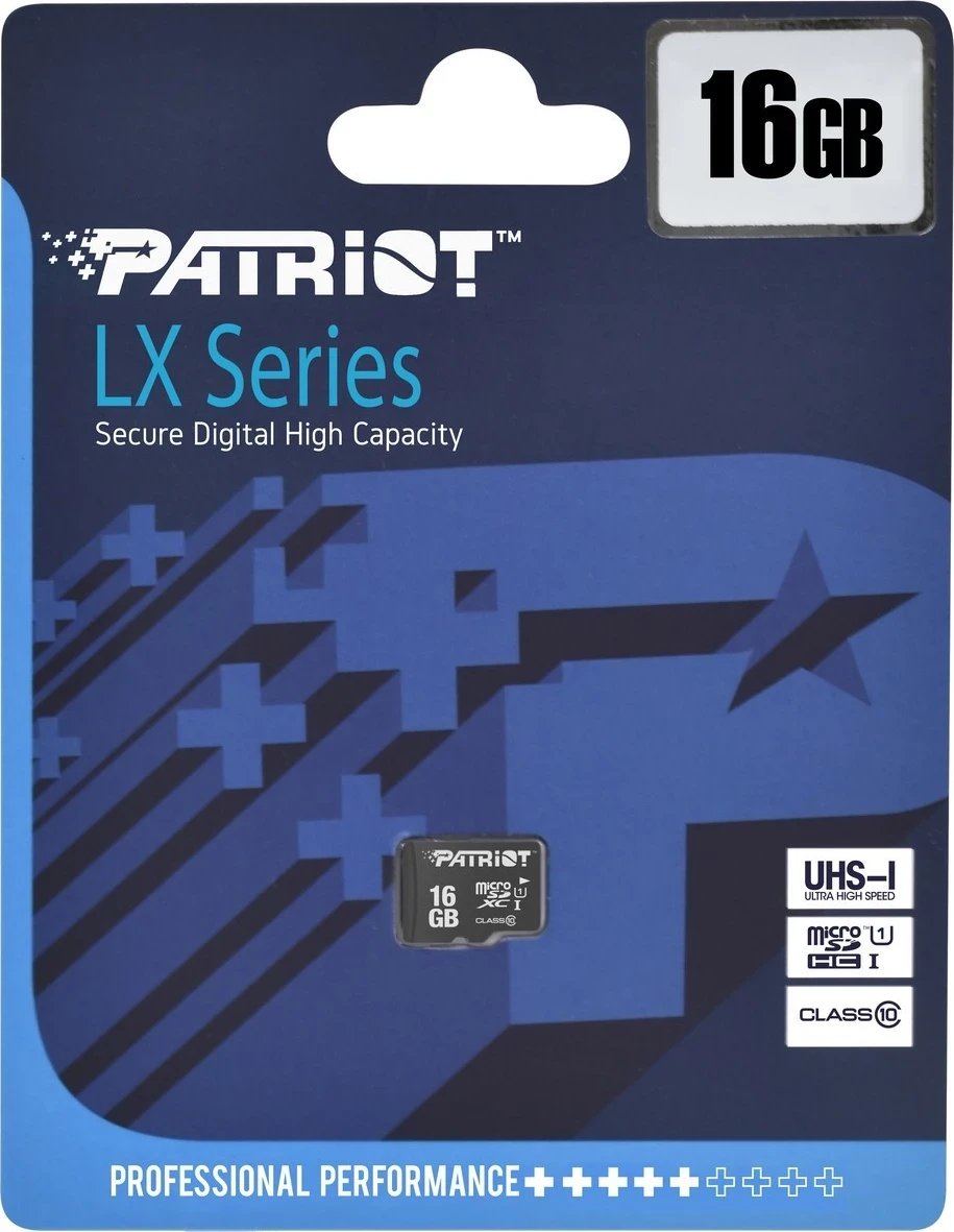 Kartë memorie Patriot LX, 16GB microSDHC Class 10 UHS-I