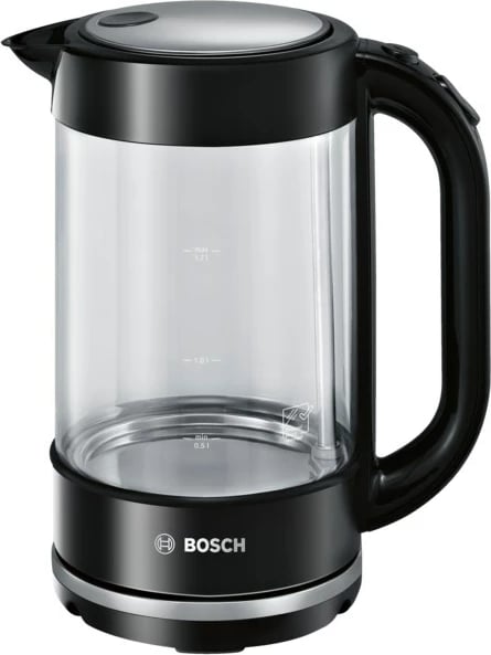 Vluese uji Bosch TWK70B03, 1.7 L, 2400 W, e zezë / transparente 