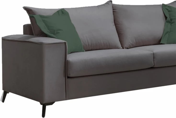 Divan Verona 3 ulëse, anthracite - jastëkët cypress 225x93x100cm