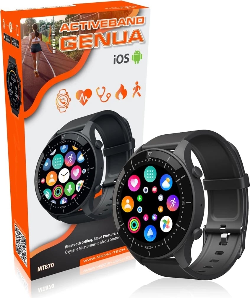 Smartwatch Media-Tech GENUA MT870, 1.3", e zezë