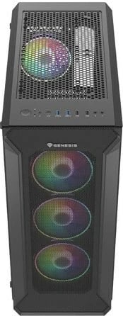 Kasë GENESIS Irid 505 ARGB, MIDI Tower, USB 3.0, E zezë