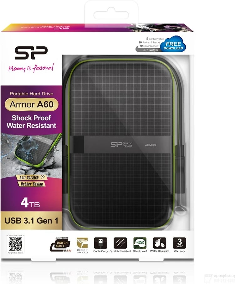 Disk HDD Silicon Power Armor A60, 4TB, i zi / gjelbër