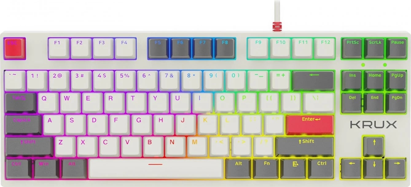 Tastierë mekanike Krux ATAX PRO RGB Creator Retro Gateron Yellow PRO, e zezë