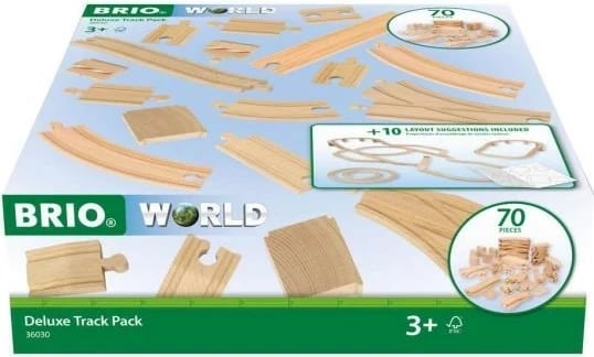 Set hekurudhor BRIO Deluxe Track, Ravensburger, 70 pjesë