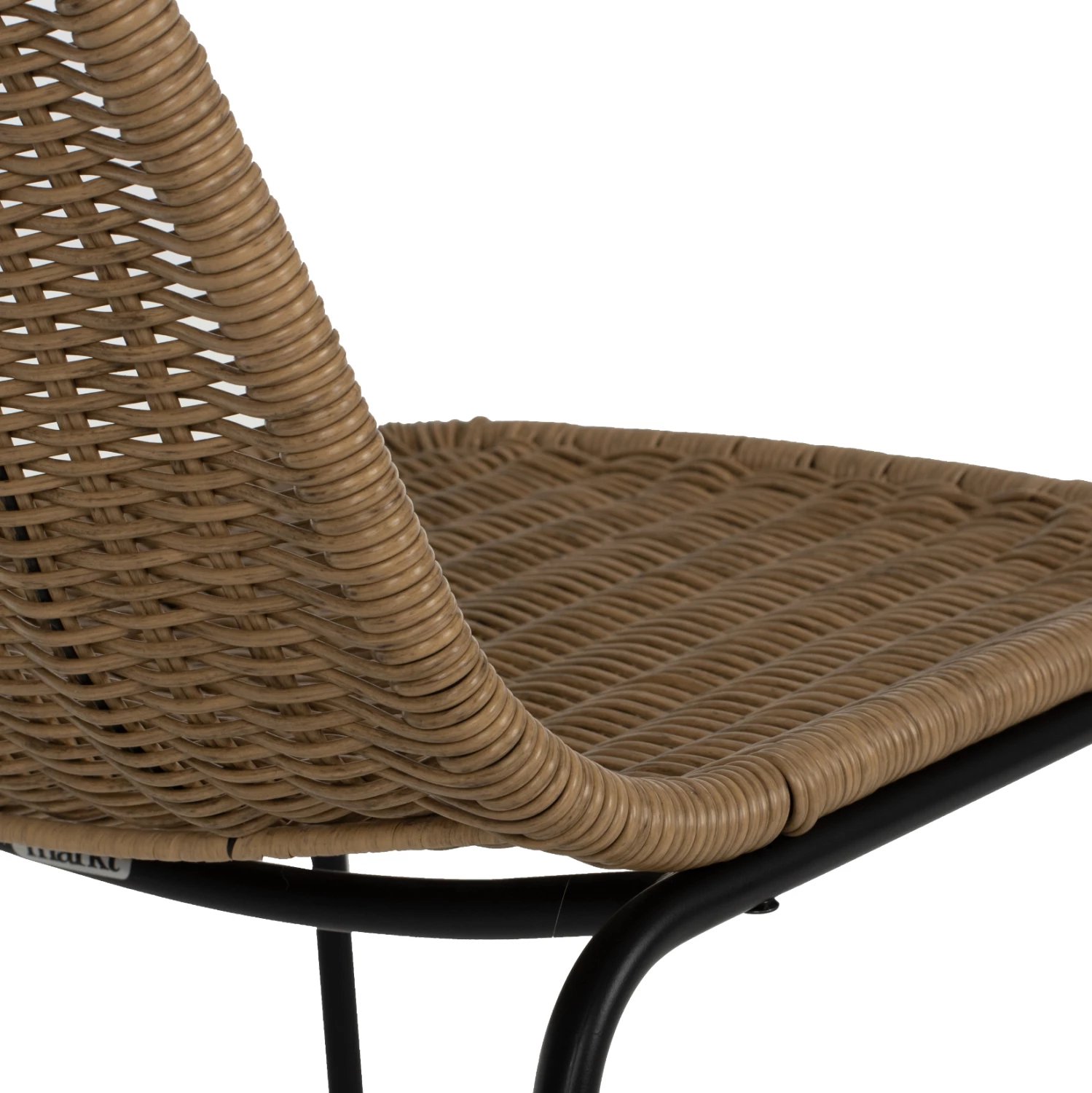 Karrige profesionale FH5867.01 metalike e zezë me rattan natyral 43.5x63x82Hcm