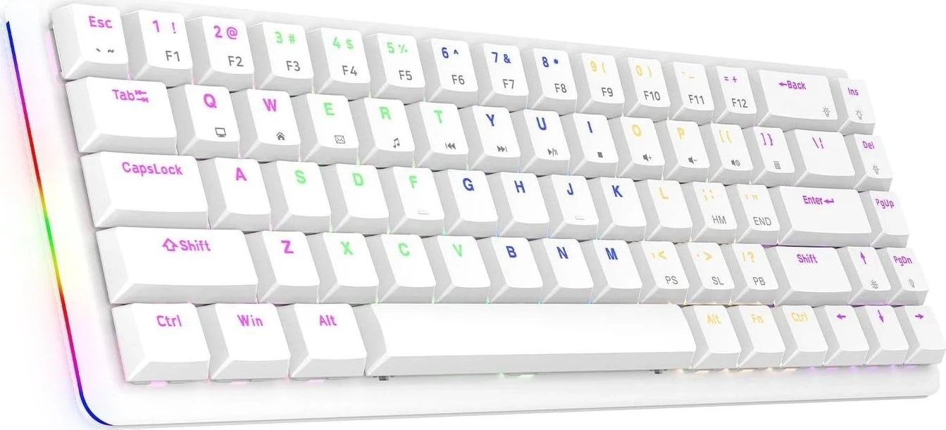 Tastaturë mekanike Rampage REBEL, RGB, 68 taste, e bardhë