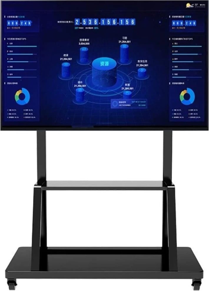 Stojak TV Techly 105575, 55-100", 150kg, me rafte, i zi