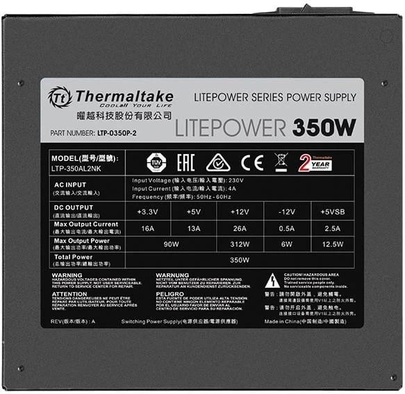 Kasë ushqyese Thermaltake Litepower II, e zezë 350W