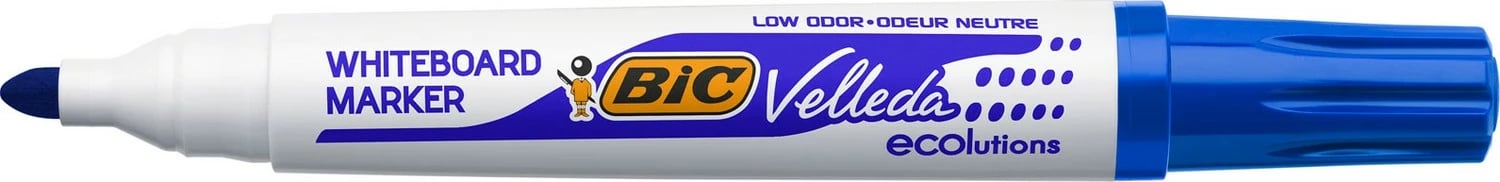 Shkronjë për dërrasë të bardhë Bic Velleda 1701 Eco, blu, set prej 12 copësh