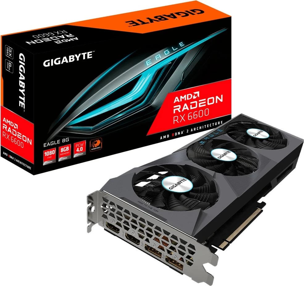 Kartelë grafike Gigabyte EAGLE Radeon RX 6600 8G, 8 GB, GDDR6, PCI Express x8 4.0, e zezë