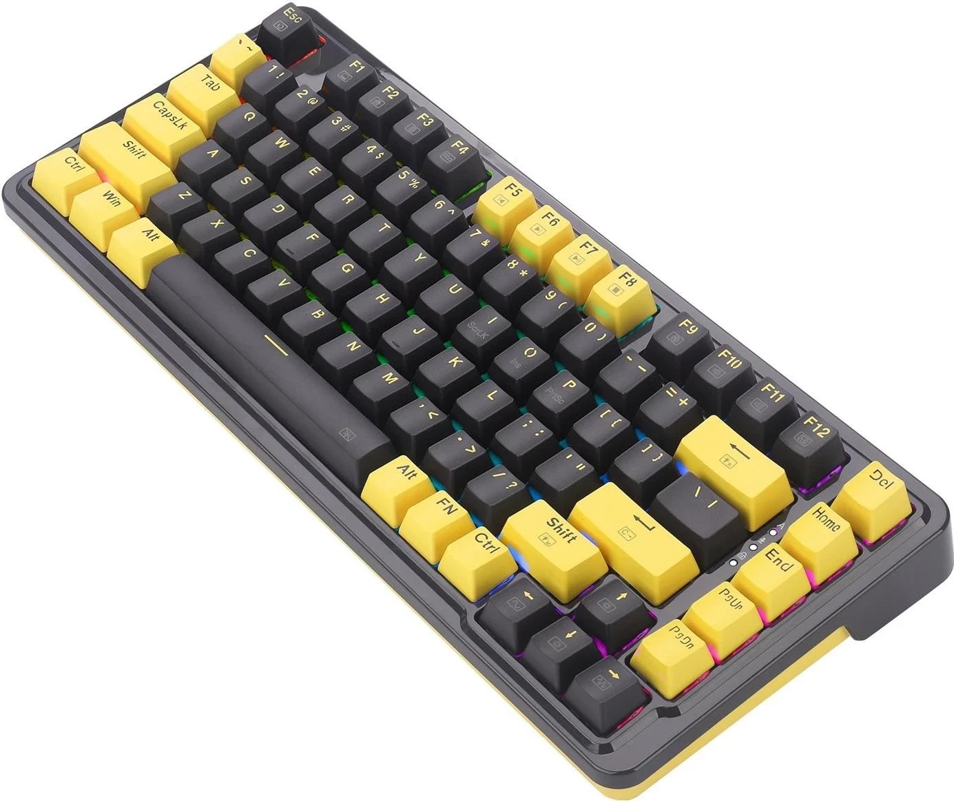 Tastierë mekanike Redragon K649PY-RGB, RGB, 82 taste, e zezë-verdhë