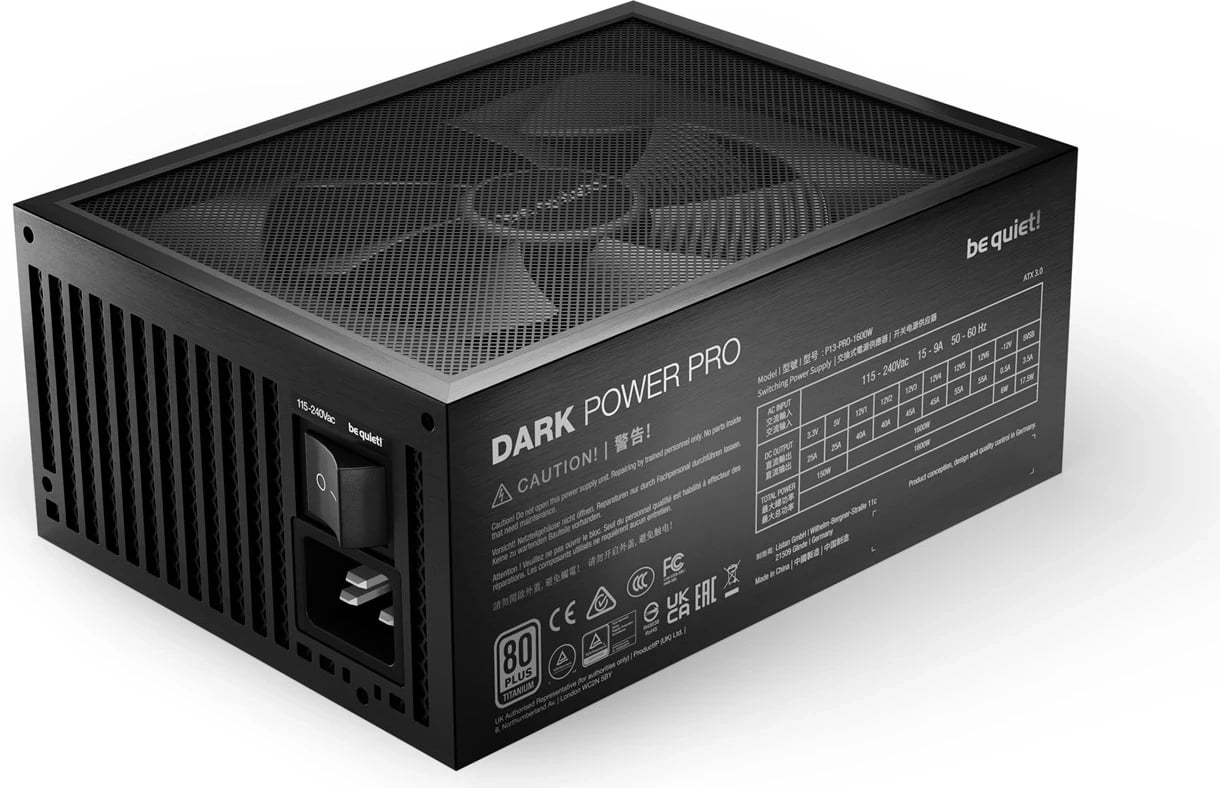 Furnizues i Energjisë be quiet! Dark Power Pro 13, 1600W, 20+4 pin ATX, i Zi