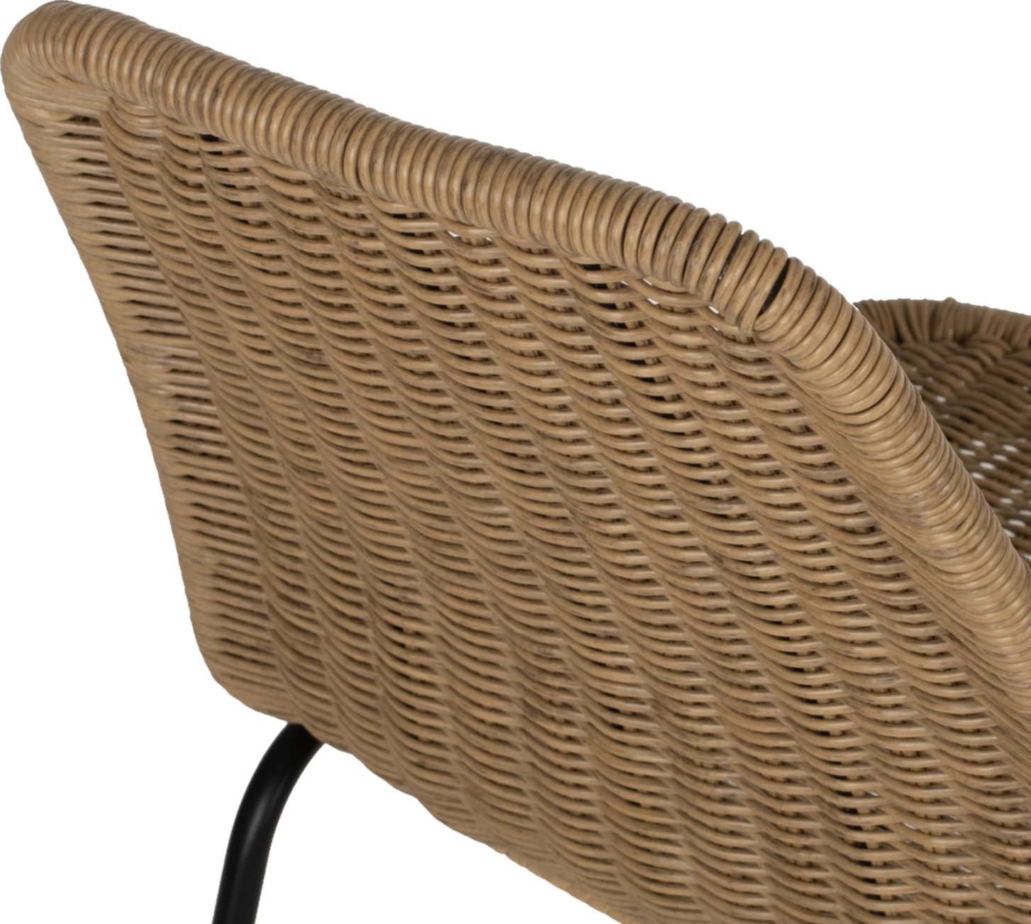 Karrige profesionale FH5867.01 metalike e zezë me rattan natyral 43.5x63x82Hcm