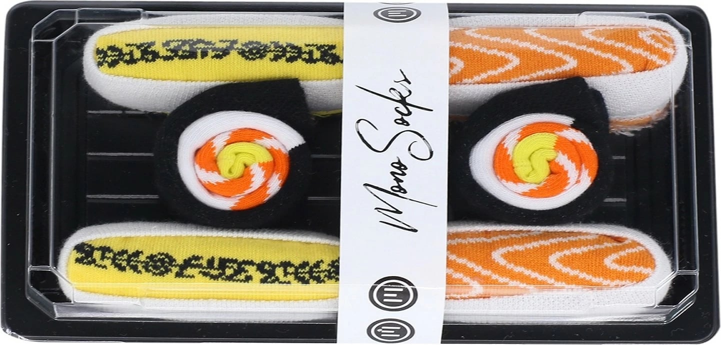 Çorape për meshkuj Mono Socks Lachs Makı Sushi Set B, 3 copë