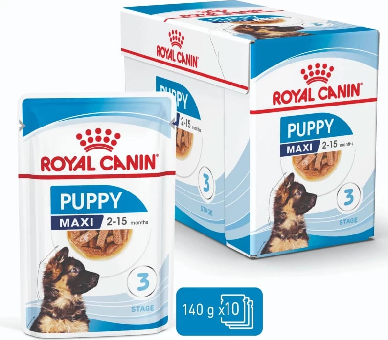 Ushqim i lëngshëm për qen Royal Canin Maxi Puppy, 10 copë 140g