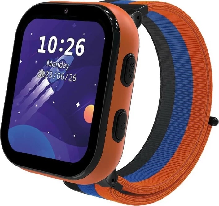 Smartwatch Kiano Watch Joy Rocket, 16 RAM, 4G LTE, e zezë-portokalli