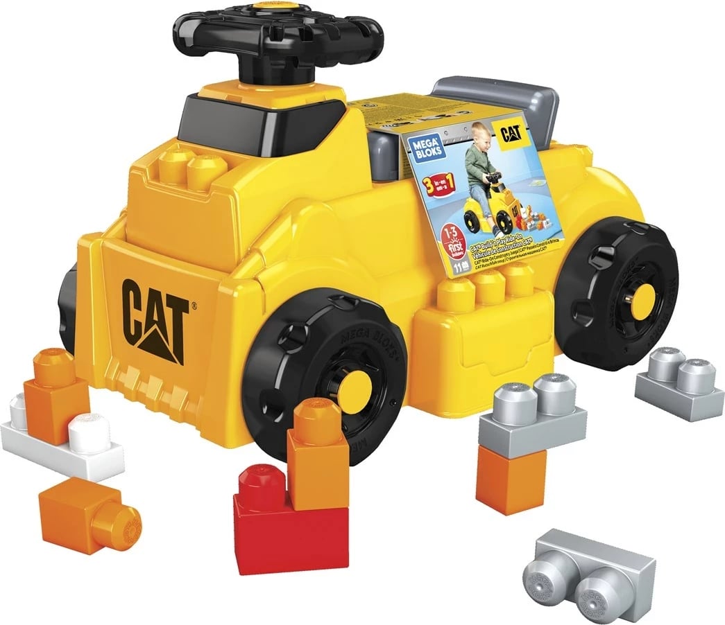 Lodër me rrota MEGA BLOKS CAT, MATTEL, e verdhë