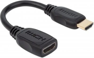 Kabëll HDMI Manhattan me Ethernet, 20cm, i zi