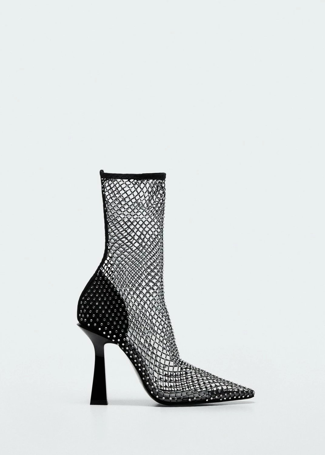 Çizme Mango Fishnet Heel, argjendta