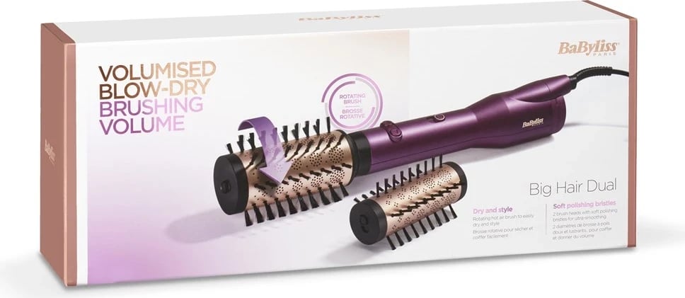 Brushë stiluese për flokë BaByliss AS950E, 650W, rozë 