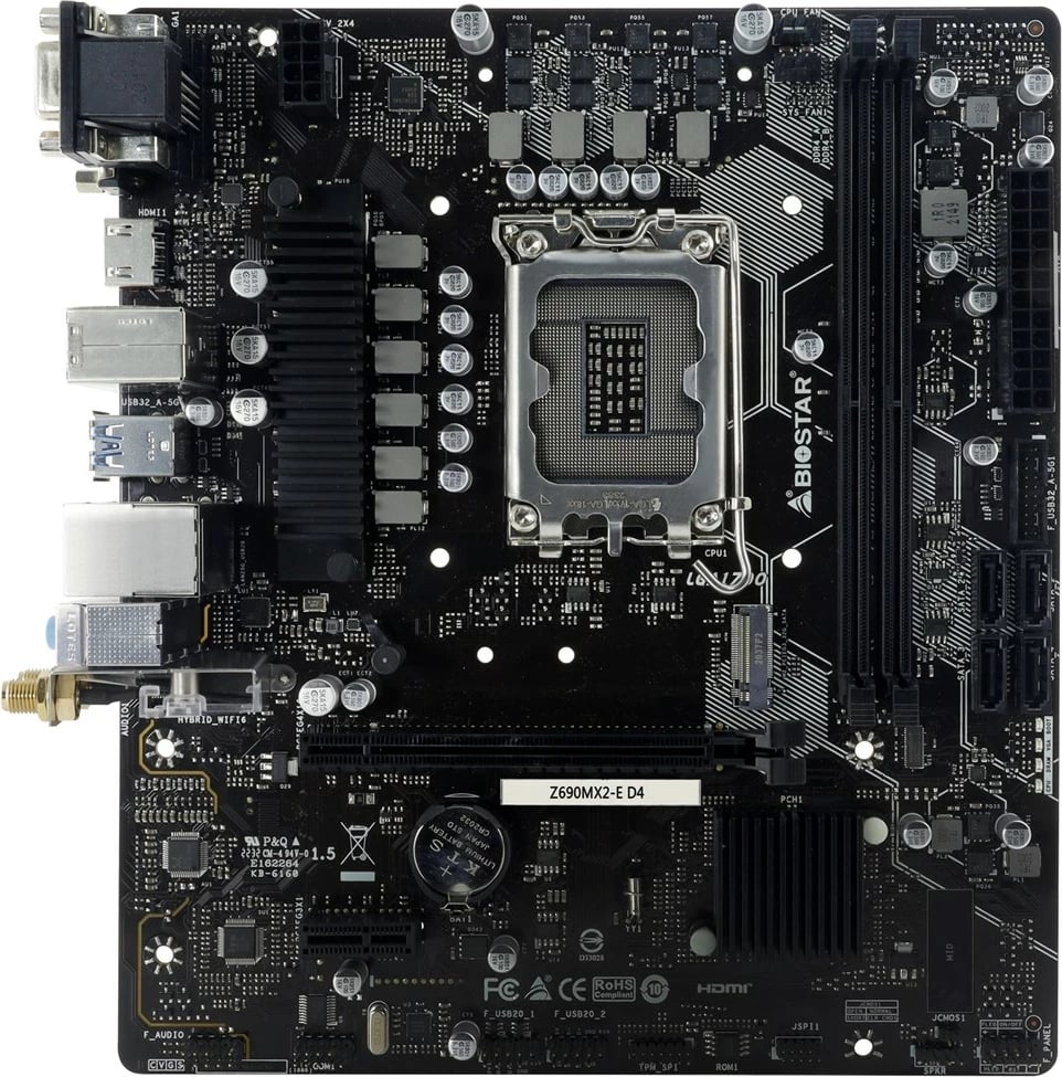 Pllakë amë Biostar Z690MX2-E D4, Intel Z690, LGA 1700, micro ATX